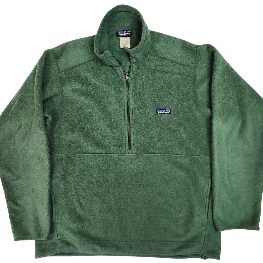 Patagonia Synchilla Quarter Zip Fleece Pullover Mens Large Forest Green